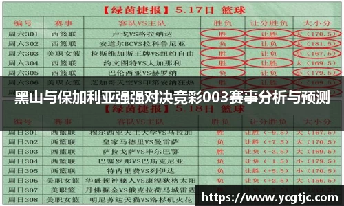 黑山与保加利亚强强对决竞彩003赛事分析与预测